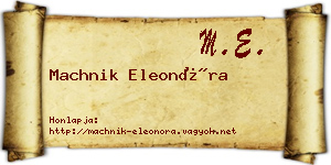 Machnik Eleonóra névjegykártya